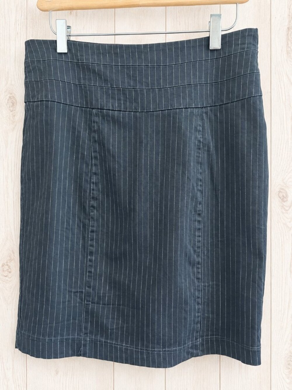 Y2K ROMY Tailored Cotton Blend Lined Pencil Skirt Cream &Brown Logo